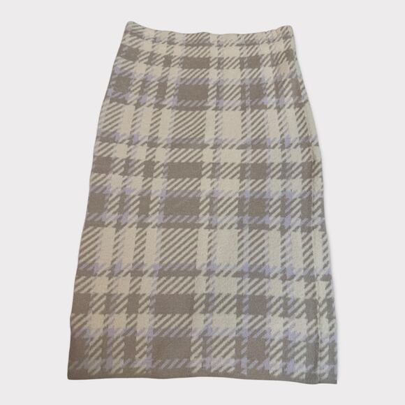 Ann Taylor Beige Petite Plaid Pencil Skirt - Size SP - Picture 1 of 8